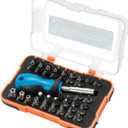 ROTATION 38-Piece 1/4 Bit Driver Screwdriver Bit Set with Portable Case, Chrome Vanadium Steel Multi Torq/Phillips/Torx/Triwing/Hex/Star