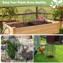 Novabright 2 Pack Garden Cloches for Plants 12" x 16" with Stakes & Zip Ties, Plant Covers from Animals Large Metal Mesh Chicken Wire Cloche Plant Protector Cage for Vegetable Garden Outdoor (Black)