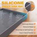 FLATO Waterproof Under Sink Mat 28" x 22" Shelf Liner for Kitchen and Bathroom, Cabinet Protector, Organizers and Storage, Flexible Silicone Drip Tray