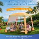 Beach Cabana,Spacious 7.2 x 7.2 FT Beach Cabana Provides Ample Shade for 5-6 People, Perfect for Family Outings; Features 3 Side Curtains for Enhanced Privacy and Wind Protection