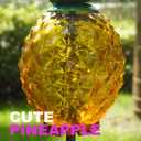 Solar Lanterns Outdoor Waterproof Glass Pineapple Garden Decor, Hanging Solar Stake Lights Yard Art, Outside Patio Decorations Gardening Birthday Gifts for Mom Grandma Women, 2 Pack