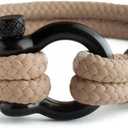 Mens Rope Bracelet - Stainless Steel Black Shackle, Extremely Durable and Scratch Resistant Waterproof Paracord, Handmade, Nautical Wristband for Men, 6-8.5"