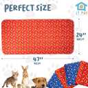 Guinea Pig Cage Liner - Pack of 4 Washable Pee Pads for Dogs, Smooth Fleece Guinea Pig Bedding for Cage & Crates, Reusable & Waterproof Puppy Pee Pads - 47x24 Inches, Red Blue Piggies