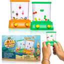 YoYa Toys Aqua Rings Handheld Water Game - Set of 2 - Water Ring Toss and Basketball Hoop Toy - Gift for Ages 3 4 5 6 7 8 9 - Nostalgic 80's 90's Retro Mini Games - Fun Car Road Trip Travel Activities, Small