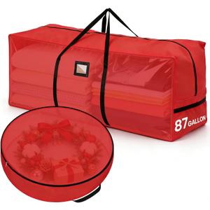 Christmas Tree Storage Bag Box 9FT, 2 Pack Heavy Duty Christmas Tree Bag Container, 600D Oxford Waterproof Xmas Holiday Artificial Tree Bag With Reinforced Handles Dual Zipper For Decorations Ornament