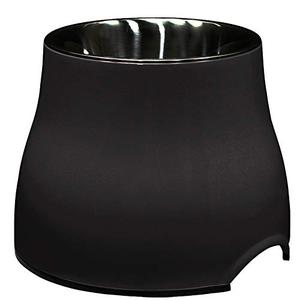 Dogit Elevated Dog Bowl, Stainless Steel Dog Food and Water Bowl for Large Dogs, Black, 73752