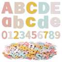 Breling 310 Pieces Felt Letter Bulletin Board Letters Sticker with Number 2" Bulk Self Adhesive ABC Upper Lowercase Sticky Letter for Xmas Gift Bulletin Board Classroom(Boho Color)