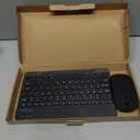 Ultra-Slim Small Bluetooth Keyboard and Mouse Combo Portable Rechargeable Wireless Keyboard for Android Tablet Cell Phone Samsung Smartphone iPhone iPad mini Pro Air 10.2 10.9 11 12.9 13 inch (Black)