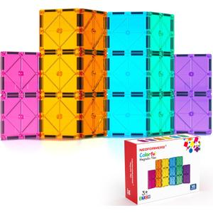 16PCS Square Magnetic Tiles Magnet Expansion Set, Construction Building Blocks, Starter Set for Kids Ages 3+ (Nf-16sq)
