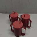 Sliner Adult Sippy Cups for Elderly 12 oz Straw Sippy Cups with 2 Handles No Spill for Adults Spill Proof Dysphagia Cup for Disabled Patients(Red)