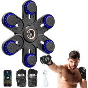 Sportneer Music Boxing Machine for Kids and Adults, Bluetooth Smart Music Punching Machine with Gloves and Movable Punching Pads, Wall Mounted Boxing Training Equipment for Home Gym Office Gift
