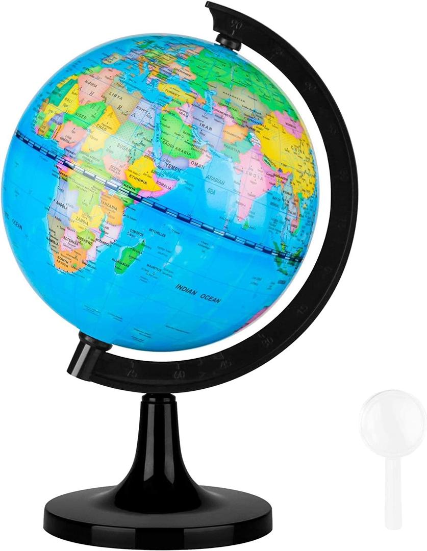 Wizdar 5.5" World Globe for Kids Learning, Educational Rotating World Map Globes Mini Size Decorative Earth Children Globe for Classroom Geography Teaching, Desk and Office Decoration-5.5 inch (5.5INCH)