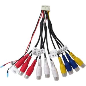 Replacement 18-Pin Connector with Multiple Cable with Dual XDCPA10BT Support for Pre-Amp/Video AV Input Output and Camera