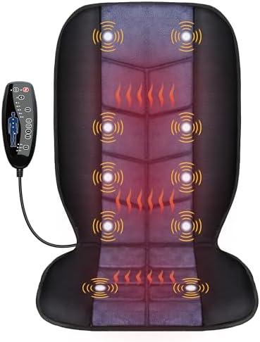 CILI Massage Chair Pad,Back Massager with Heat,Massage Seat Cushion with 10 Vibration Motors,30-60-90 Minutes Heating Options,Chair Massager for Office Chair, Home Office Use