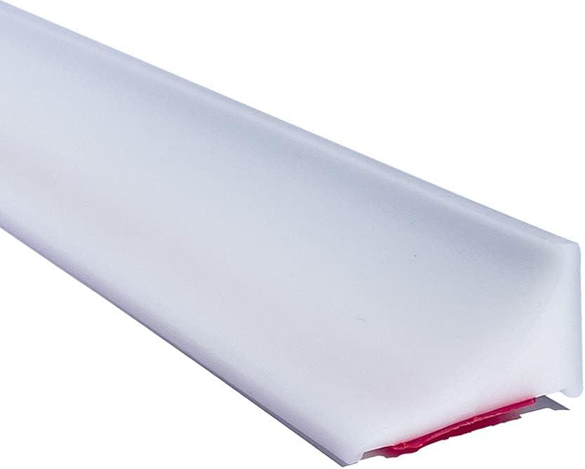 118 Inch Shower Threshold Water Dam Barrier,Shower Dam Water Stopper for Bottom of Frameless Shower Door,Silicone Sink Splash Guard for Kitchen Bathroom,Corner Shower Water Guard for Bathtub(White)