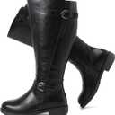 Luoika Women's Extra Wide Calf Cowboy Knee High Boots (Black 706) 8X-Wide