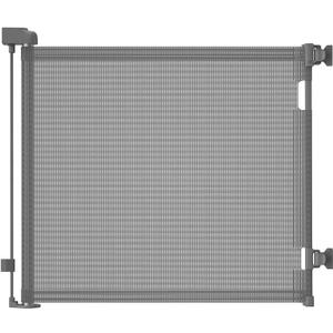 dearlomum Retractable Baby Gate,Mesh Baby Gate or Mesh Dog Gate,33" Tall,Extends up to 55" Wide,Child Safety Gate for Doorways, Stairs, Hallways, Indoor/Outdoor（Grey,33"x55")