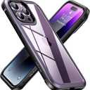 Meifigno Rainbow Series for iPhone 14 Pro Case with Aluminum Frame & 3X Shockproof Bumper & Clear Back, [3X Military Grade Drop Protection], Protective Phone Case iPhone 14 Pro 6.1'', Deep Purple
