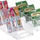 ELLDOO 2 Pack Water Flavor Packet Organizer, Plastic Water Drink Packet Holder Tea Bags Storage with 8 Compartments, Pantry Organization and Storage Bins for Snacks Spices Packets