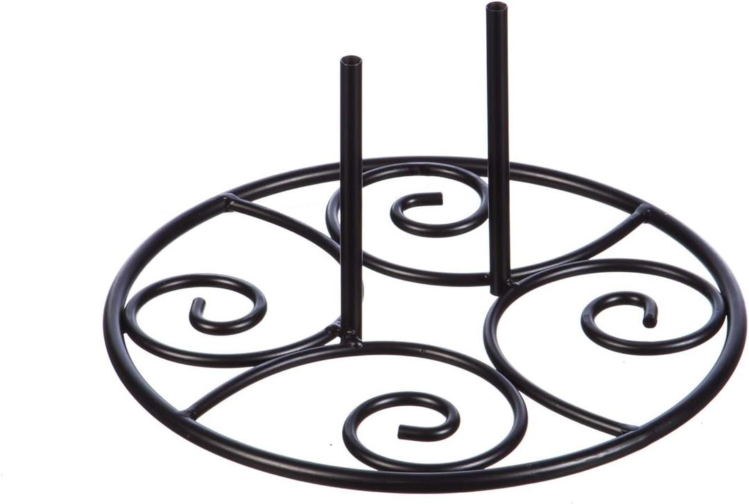 Evergreen Metal Elegant Scroll Stand Base | Sturdy 2 lbs Solid Steel Black | Designed for Garden Flag Stands | 11 Inches Wide x 6 Inches High | Outdoor American Flags and Seasonal Holiday Decor