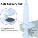 MAGIPEA Cell Phone Clip Bed Stand Holder, with Grip Flexible Long Arm Gooseneck Bracket Mount Clamp for Desk, Compatible with iPhone 14 Pro Max XR X 8 7 6 or Other 3.5-7" Devices (White)