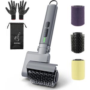 Electric Grill Brush for Outdoor, Rechargeable BBQ Grill Cleaner with 3 Heads,Cordless Rechargeable Grill Brush,3-Speed-450 RPM,150 Mins Runtime Grill Cleaning Brush