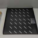 RIVECO Server Rack Shelf Vented Rack Mount Cantilever Tray for 19" Network Equipment Rack & Cabinet Black