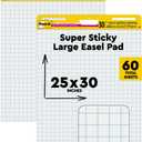 Post-it Super Sticky Easel Pad, 25 x 30 Inches, 30 Sheets/Pad, 2 Pads (560), Large White Grid Premium Self Stick Flip Chart Paper, Super Sticking Power