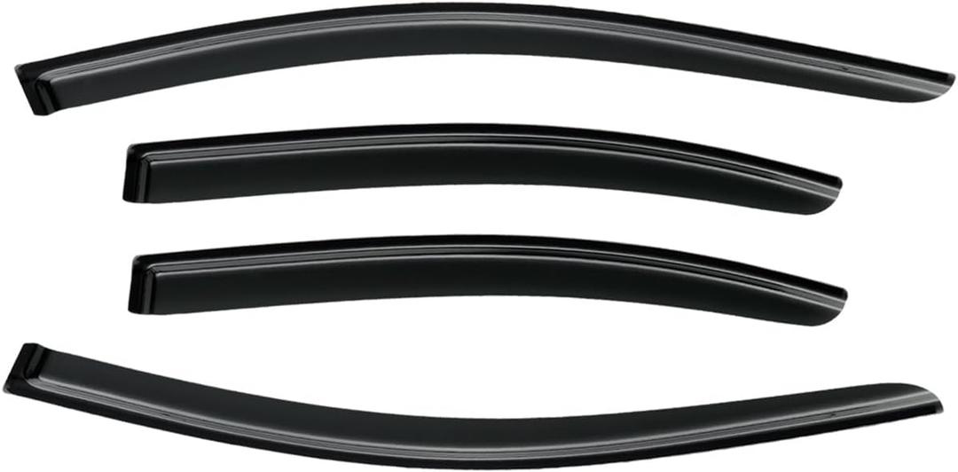 Window Visor for 2009-2015 Nissan Maxima, Out-Channel Rain Guards Shields Vent Deflector Shade Wind Dark Smoke 2010 2011 2012 2013 2014, Tape-On Outside-Mount, 4PCS