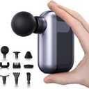 Mini Massage Gun with 10 Massage Heads, Percussion Deep Tissues Handheld Muscle Massager, 8mm Amplitude High-Intensity Massager Gun for Pain Relief for Office Gifts for Her, Home, Athletes