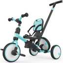 Besrey Toddler Bike 13 Years Old,Toddler Tricycle with Spare Wheel,5 in 1 Kids Trike with Push Handle,Backrest and Safety Belt,Balance Bike 1+ Year Old,Birthday Gift and Toy for Boys and Girls