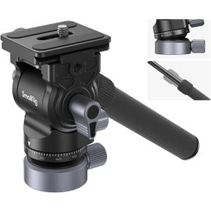 SmallRig Video Head with Leveling Base, Quick Release Plate for Arca Swiss and Adjustable Handle, Tripod Pan Tilt Head Fluid Head for Compact Cameras DSLR Cameras, Load up to 8.8lb/4kg SmallRig Video Head with Leveling Base, Quick Release Plate for Arca Swiss and Adjustable Handle, Tripod Pan Tilt Head Fluid Head for Compact Cameras DSLR Cameras, Load up to 8.8lb/4kg
