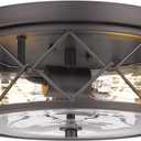 zeyu 2-Light Flush Mount Ceiling Light, 12 Inch Kitchen Light Fixtures Ceiling with Clear Glass Cover, Oil Rubbed Bronze Finish, ZY25-F ORB