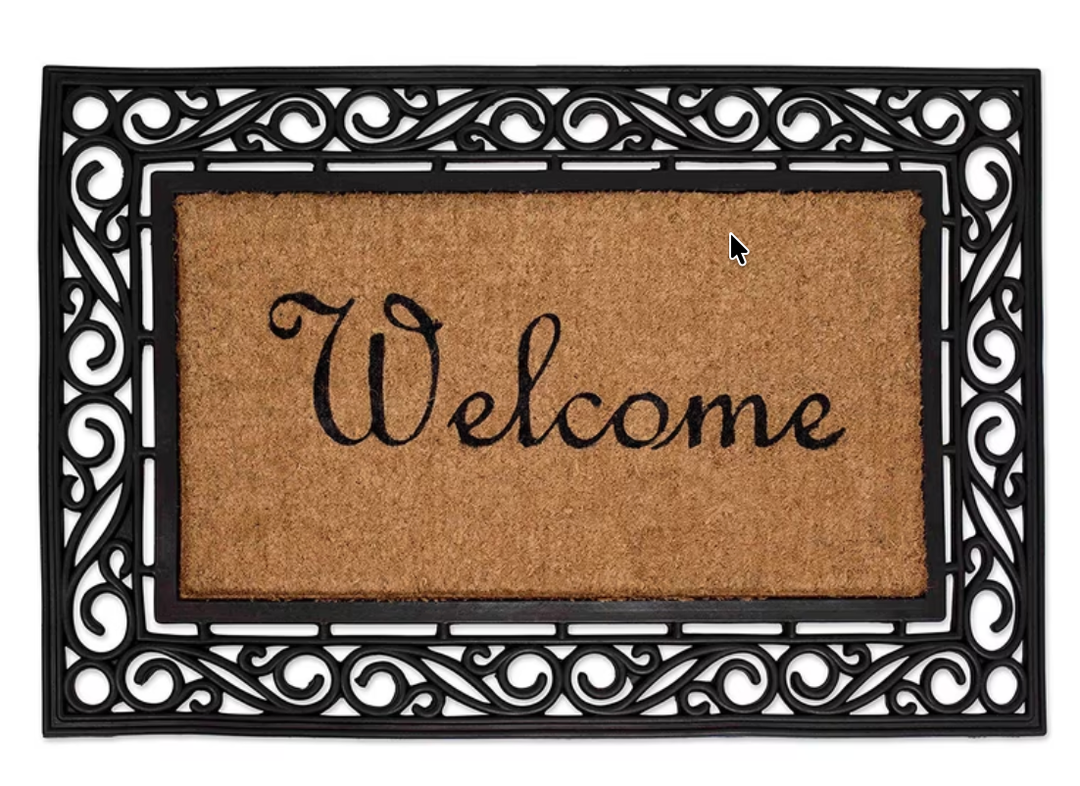 BirdRock Home Classic Welcome Brush Coir Doormat with Black Rub - 24 x 36