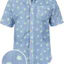 Tipsy Elves Button Down Shirts for Men - Valentines Day, Mardi Gras and St Patricks Day Mens Button Ups (Blue, L)