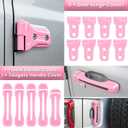 26PCS Full Set Exterior Decoration Trim Kit for Jeep Wrangler JL JLU 2018-2023 Door Hinge Handle Engine Hood Hinge Hood Latch Wheel Eyebrow Side Air Outlet Rear Tailgate Window Hinge Cover (Pink)