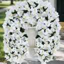Artificial Flowers for Outdoors 2 Bundles of UV-Resistant Artificial Bougainvillea, Realistic Silk Flowers for Front Porch, Patio, Garden, Window Boxes & Hanging Baskets (White, 2)