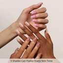 BTArtboxnails XCOATTIPS Bare 5-Shades Nude Press on Nails - 4-Week Wear Short Square Press on Nails, Easy to Apply, Soak Off, Salon Quality Value at Home, 16 Sizes - 160 Fake Nails