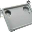 Lumex Folding Walker Tray with Cup Holders – Clip-On Walker Accessory, Tool-Free Installation, Gre