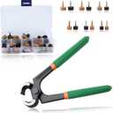 24 Pairs High Heel Replacement Tips with 6 Inches Stiletto Remove Pliers, Shoe Repair Kit for Women Shoe Heel Repair, 6 Size(8-12.5mm), 2.4/3.0mm Nail Diameter, Beige, Black