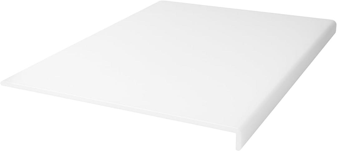 Acrylic Cutting Board with Counter Lip, White Cutting Boards for Kitchen, Non Slip Cutting Board for Countertop, Kitchen Gadgets, Minimalist Counter Decor, Aesthetic Kitchen Decor (White, 24"x18")