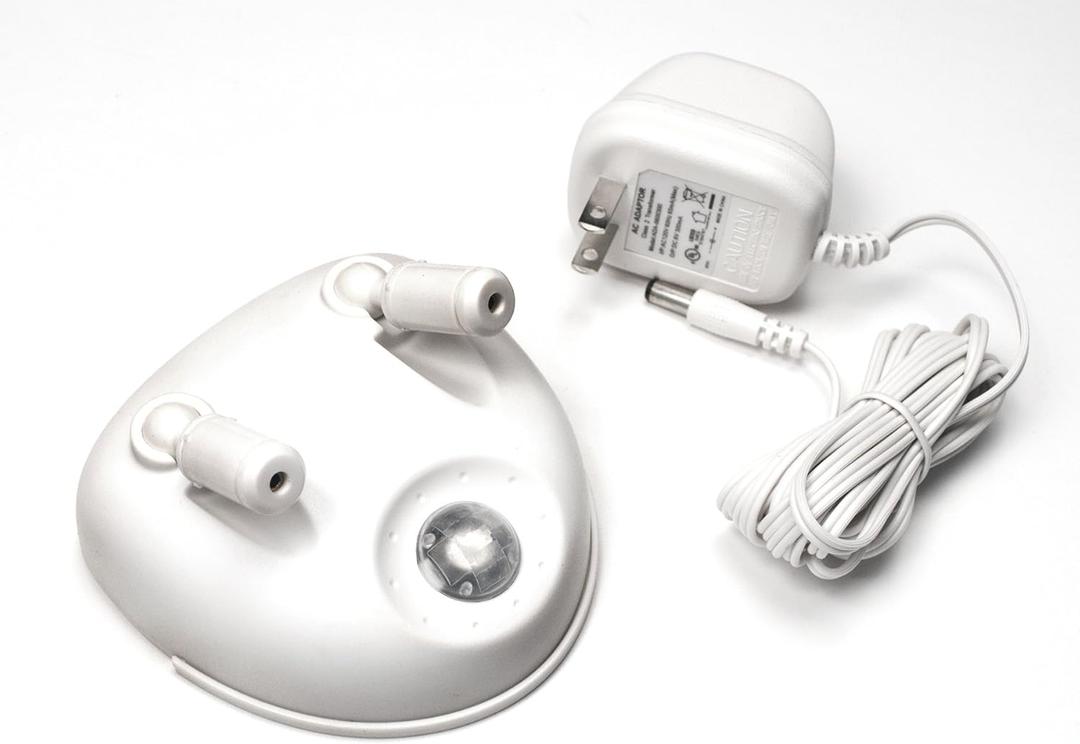 Maxsa 37313 Park Right Dual Laser Parking Guide for Garage with Adjustable 360-Degree Lasers, Motion Activated, AC Adapter and Battery Backup, Universal Car and SUV Parking Guide, White