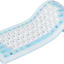 Sanpyl USB Wired Foldable Silicone Keyboard, 103 Keys, Blue, Mute, PC Laptop