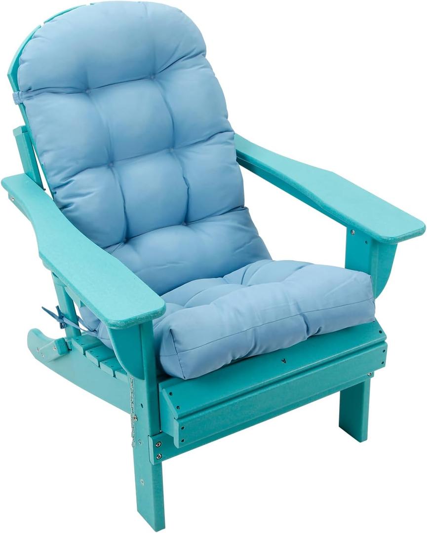 Adirondack Chair Cushion, 48" x 19.7" x 4.7" Rocking Chair Cushion, UV-Protect & Water-Repellent Thickened High Back Patio Chair Cushion for Indoor/Outdoor, Light Blue, 1 Count, 1 Pack