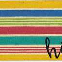 DII Felpudo de fibra de coco natural, tapete decorativo de hola, 17 x 29 pulgadas, rayas (Hi Stripes)