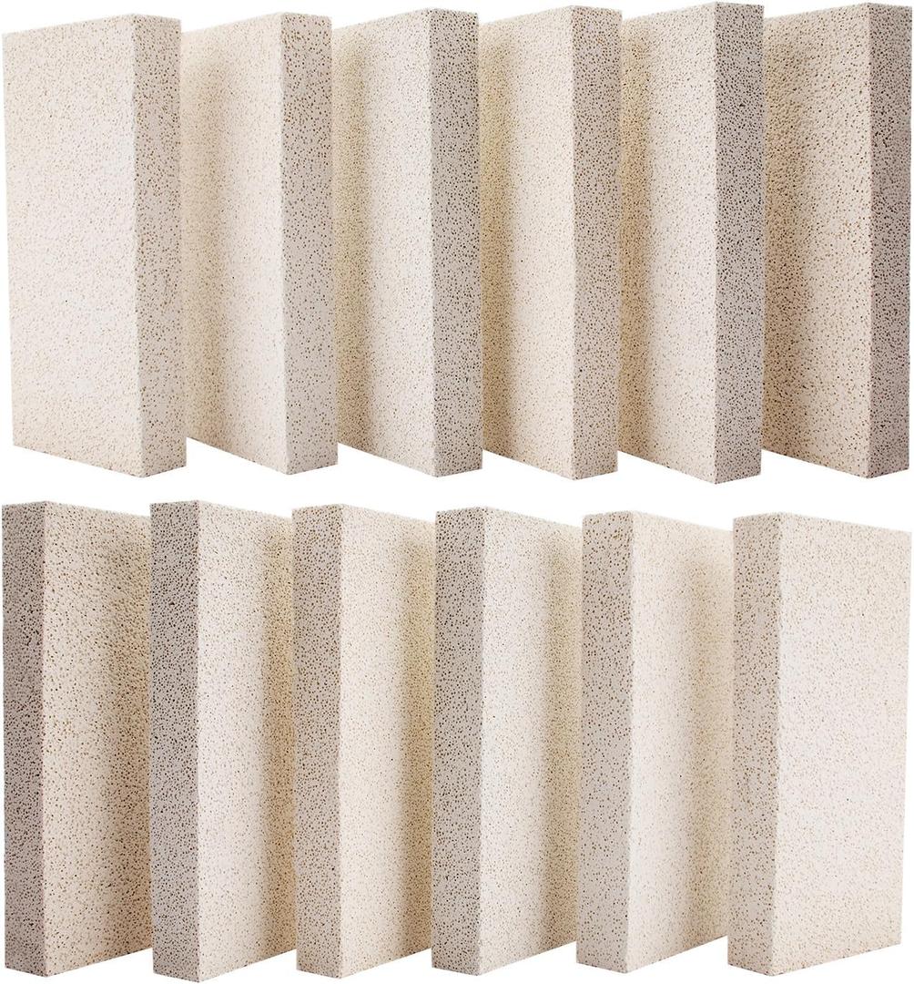 12 Pieces Insulating Fire Brick for Ovens, Kilns, Blacksmith, Fireplaces, Forges 9" x 4.5" x 1.25" 2300F Rated Insulating Fire Bricks