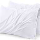 Utopia Bedding Waterproof Pillow Protectors Zippered Queen Size (2 Pack, White), Zippered Pillowcases, Bed Bug Proof Pillow Encasement Covers 20 x 28 Inches