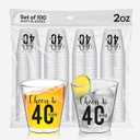 Cheers To 40 years Shot Glasses 100 PCS – 40th Birthday Shot Glasses Disposable 2oz, 40 Birthday Decorations For Men and Party Favors
