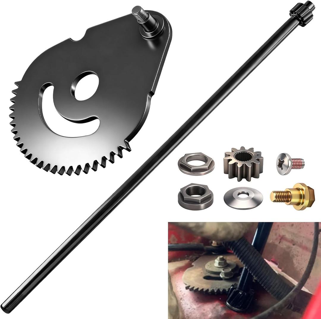 938-05078 Steering Shaft 5/8 And 617-04094 Sector Gear Kit for MTD Troy Bilt With 948-0389 710-1309 Steering Rod Cap, Screw & 941-0656A 741-0656A Pinion Gear & Bushing,941-04124 Hex Flange Bearing