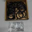 28pcs 1.5-Inch Drapery Rings Black Curtain Rings with Eyelet for Curtain Rod (Pin-on Hooks Included)